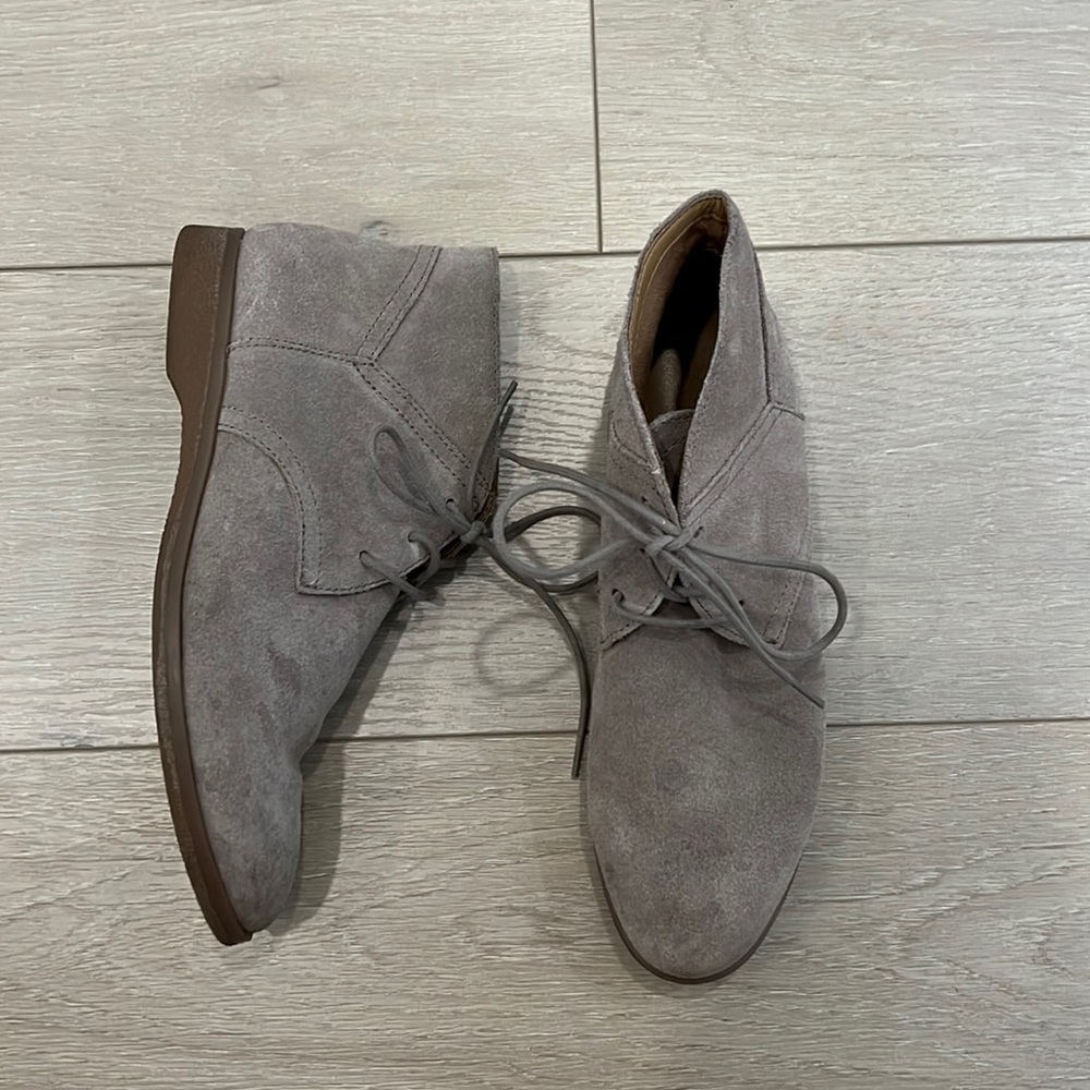 Franco Sarto Suede Taupe Booties